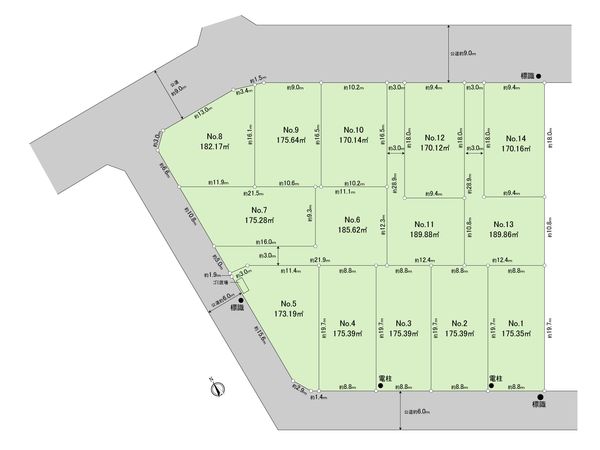 早渕3丁目土地 4区画 全体区画図