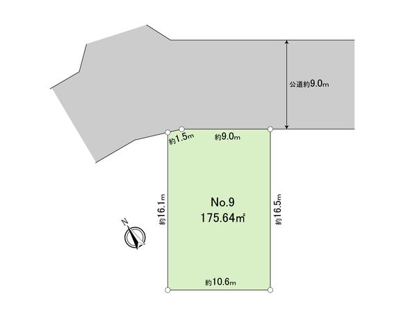 早渕3丁目土地 9区画 区画図
