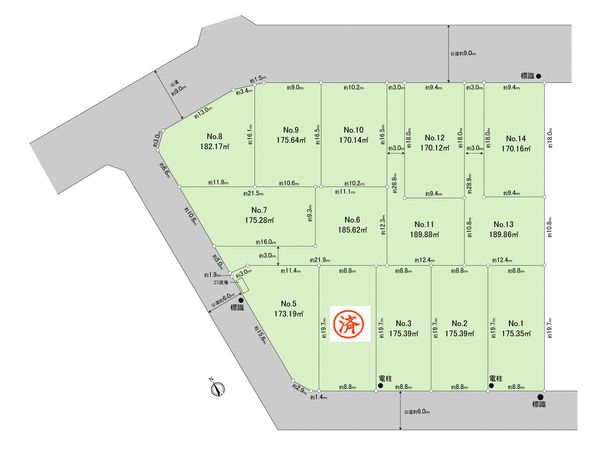 早渕3丁目土地 11区画 全体区画図 全体区画図