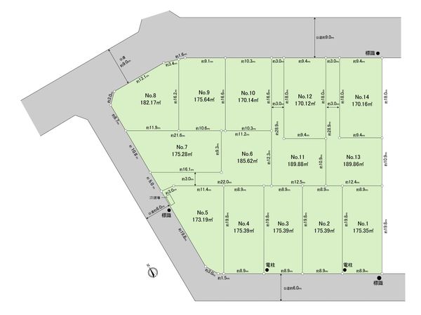 早渕3丁目土地 12区画 全体区画図 早渕3丁目土地 12区画 全体区画図