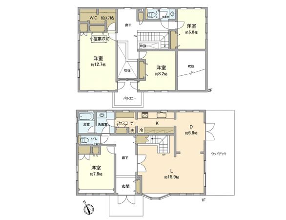 中川3丁目 戸建 間取図(平面図) 中川3丁目 戸建 間取図(平面図)