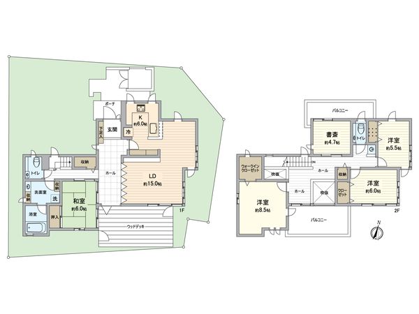 牛久保西3丁目 戸建 間取図(平面図)