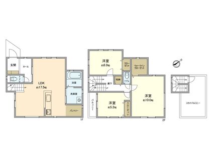 荏田町 新築戸建B号棟 間取図(平面図)