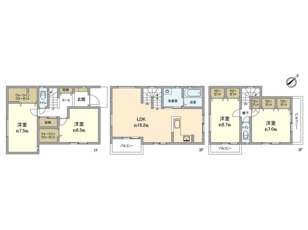 南山田町 B号棟 間取図(平面図)