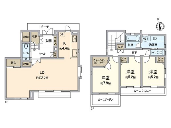 宮崎4丁目 戸建 間取図(平面図)