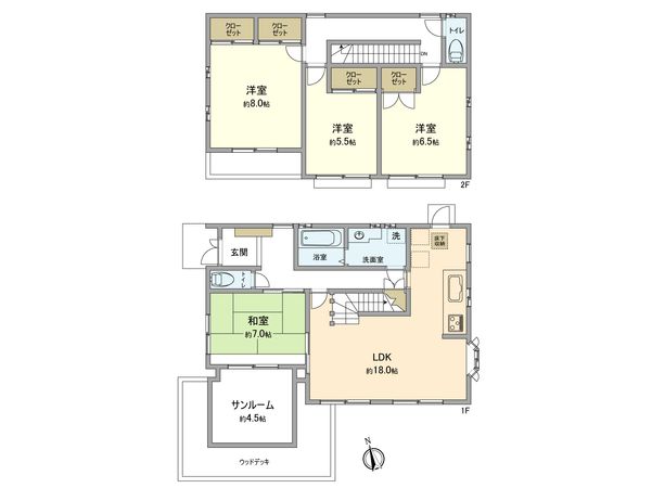 荏田東4丁目戸建 間取図(平面図) 荏田東4丁目戸建 間取図(平面図)