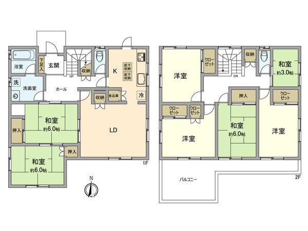 早渕2丁目戸建 間取図(平面図) 早渕2丁目戸建 間取図(平面図)