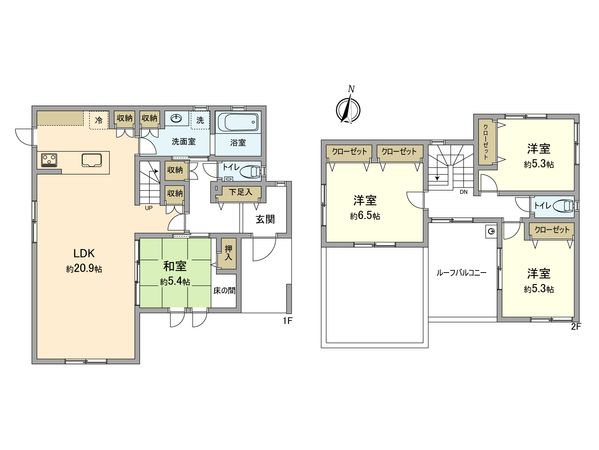 港北区篠原東2丁目 新築戸建 間取図(平面図) 港北区篠原東2丁目 新築戸建 間取図(平面図)