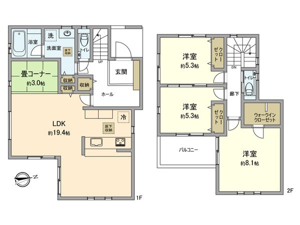 東山田2丁目 戸建 間取図(平面図) 東山田2丁目 戸建 間取図(平面図)