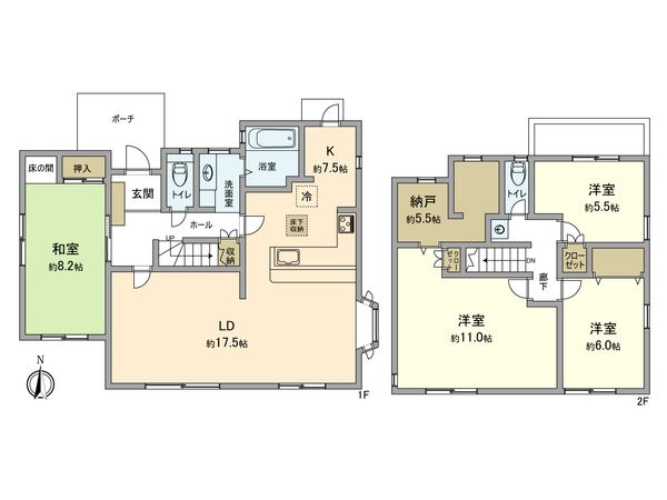 都筑区平台 戸建 間取図(平面図) 都筑区平台 戸建 間取図(平面図)