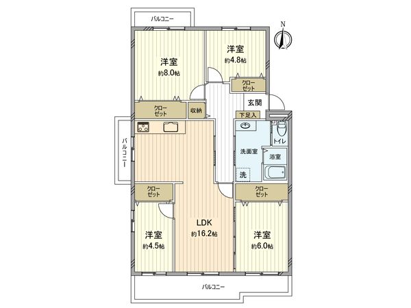 メゾン桜が丘 10-1号棟 間取図(平面図) メゾン桜が丘 10-1号棟 間取図(平面図)