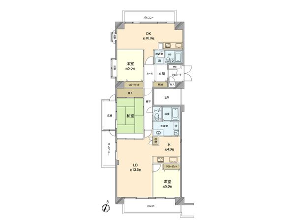 サントゥール中川 6号棟 間取図(平面図) サントゥール中川 6号棟 間取図(平面図)