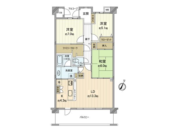 ビューリッシュ港北ニュータウン アジュリーヌ 間取図(平面図) ビューリッシュ港北ニュータウン アジュリーヌ 間取図(平面図)