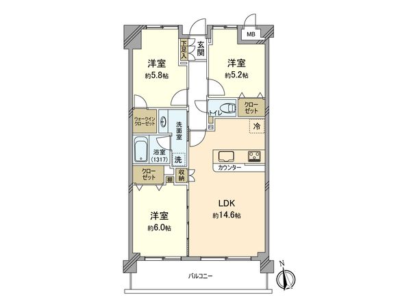 藤和シティコープ港北中川 間取図(平面図) 藤和シティコープ港北中川 間取図(平面図)
