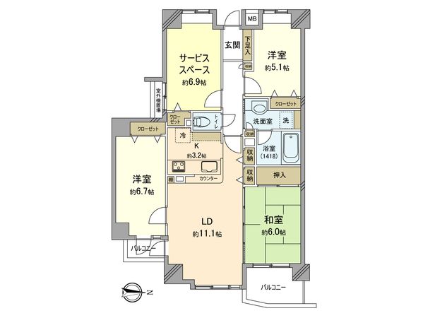 センター南パークハイツ 間取図(平面図) センター南パークハイツ 間取図(平面図)