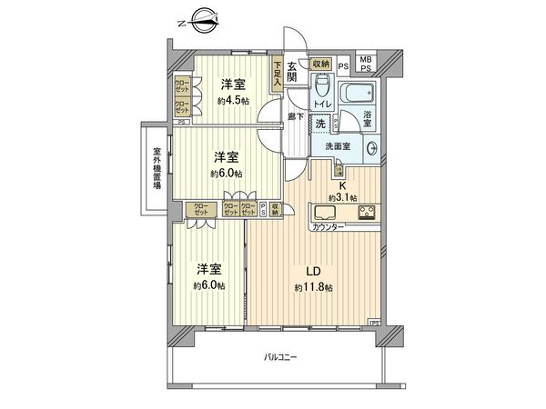 クオス仲町台レジデンシャルステージ 間取図(平面図) 間取図(平面図)