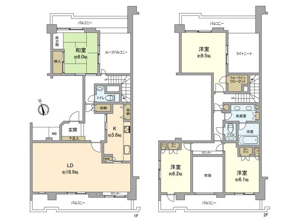 港北ガーデンヒルズ A棟 間取図(平面図) 間取図(平面図)