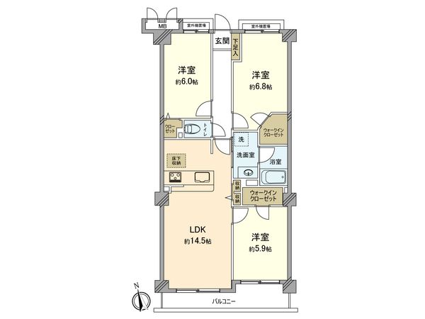 ネオハイツ中川 間取図(平面図)