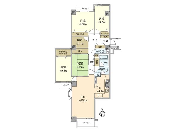 港北ファミールハイツ 7ー2号棟 間取図(平面図) 間取図(平面図)