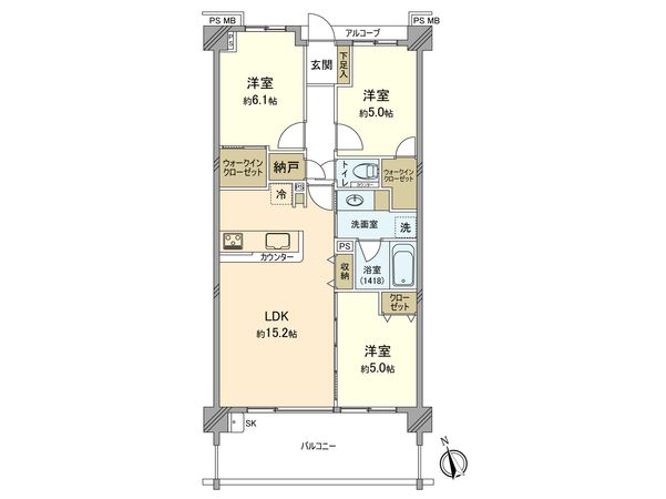 シティテラス横浜仲町台壱番館 間取図(平面図)