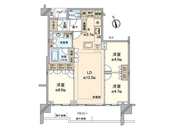 グランドメゾンセンター北フロント 間取図(平面図) グランドメゾンセンター北フロント 間取図(平面図)