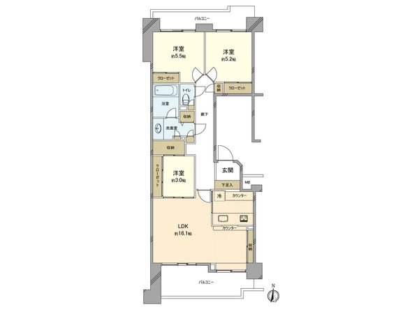 港北ガーデンヒルズ E棟 間取図(平面図) 間取図(平面図)