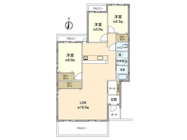 しいの木台ハイツ2号棟 間取図(平面図)