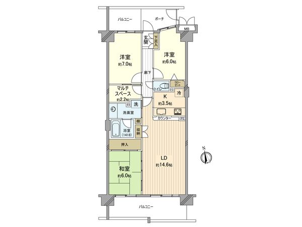 港北ニュータウンイオ6番館 間取図(平面図) 港北ニュータウンイオ6番館 間取図(平面図)