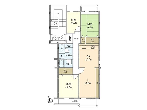 けやきが丘住宅4号棟 間取図(平面図) けやきが丘住宅4号棟 間取図(平面図)