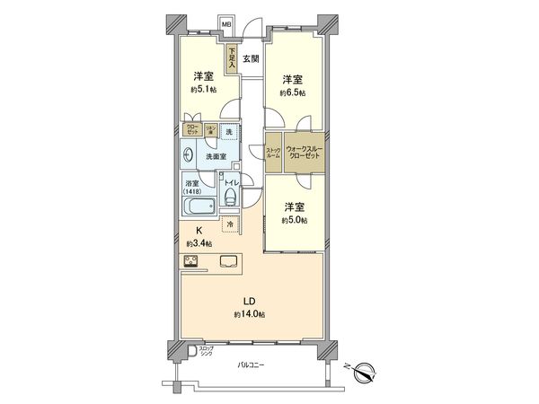 ライオンズ港北ニュータウンローレルコート 間取図(平面図)