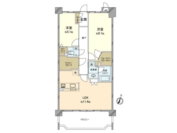 サングレイス港北デュオガーデン 間取図(平面図)