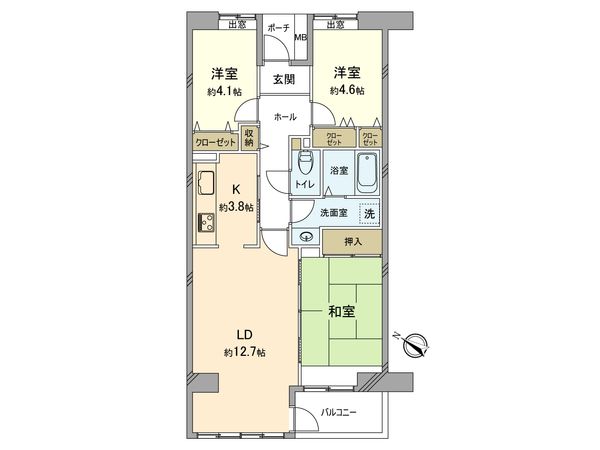 プロムナード仲町台 1号棟 間取図(平面図) プロムナード仲町台 1号棟 間取図(平面図)