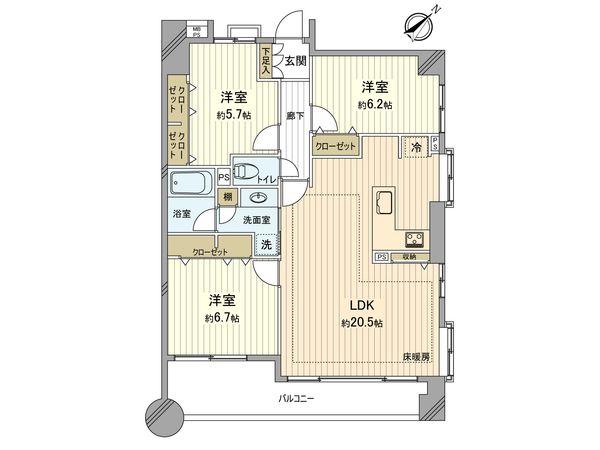 エクセレント港北センター南 間取図(平面図) エクセレント港北センター南 間取図(平面図)