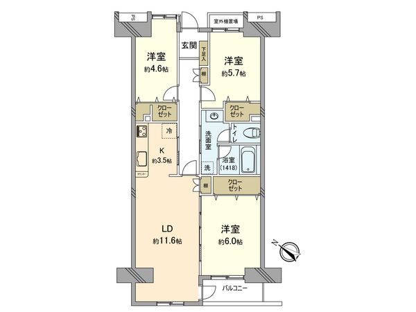 プロムナード仲町台3号棟 間取図(平面図) 間取図(平面図)