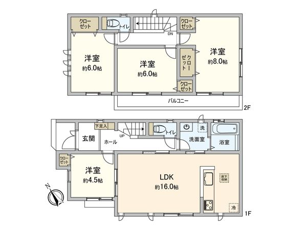 習志野市香澄5丁目新築戸建1号棟 間取図