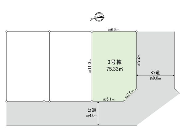 船橋市日の出1丁目新築戸建 3号棟 区画図