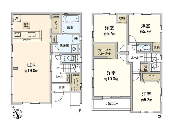 習志野市秋津4丁目新築戸建 間取図(平面図) 習志野市秋津4丁目新築戸建 間取図(平面図)
