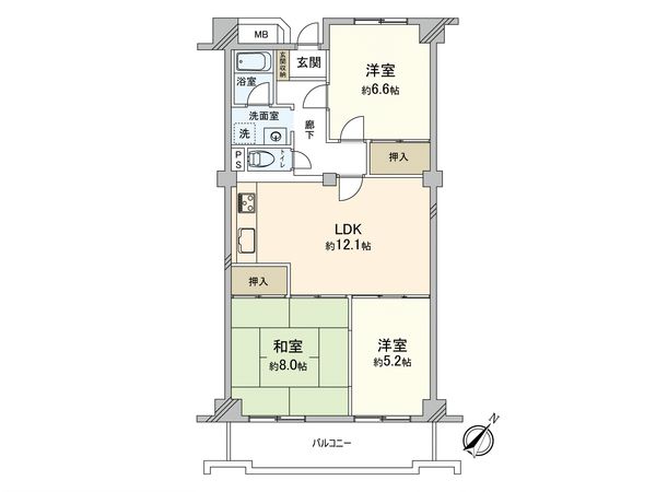 船橋ファミリータウン 2号棟 間取図(平面図)