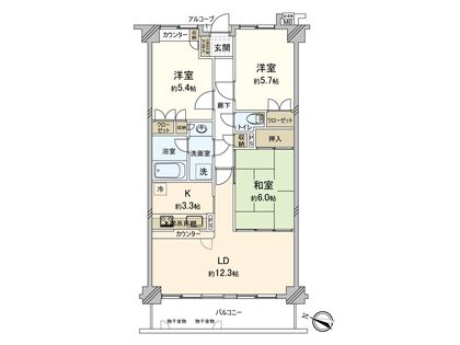 コスモ市川東アヴァンタージュ 間取図(平面図)