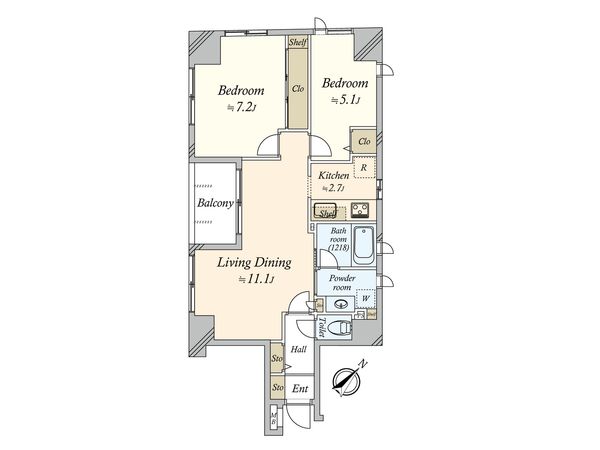 グリーンパーク日本橋参番館 間取図(平面図)