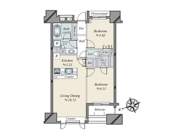 パークホームズセントラルシティ中央区湊 間取図(平面図) パークホームズセントラルシティ中央区湊 間取図(平面図)