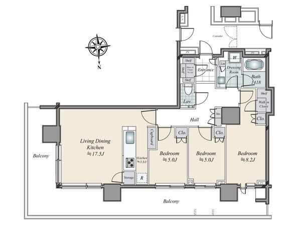 HARUMI FLAG PARK VILLAGE T棟 間取図(平面図) 間取図(平面図)