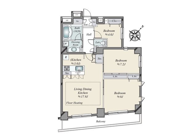 グリーンパーク日本橋人形町通り 間取図(平面図)