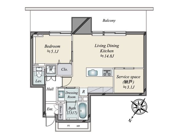 リガーレ日本橋人形町 間取図(平面図)