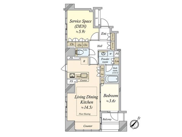 トーキョー・オーディアム日本橋浜町 間取図(平面図)