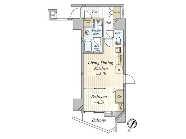 クレイシア・ヴァースクレイシアIDZ千代田岩本町 間取図(平面図) クレイシア・ヴァースクレイシアIDZ千代田岩本町 間取図(平面図)