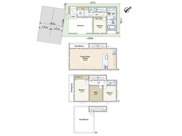 東1丁目新築戸建 間取図(平面図)