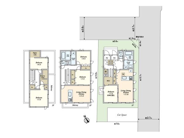 世田谷区梅丘2丁目戸建 間取図(平面図)