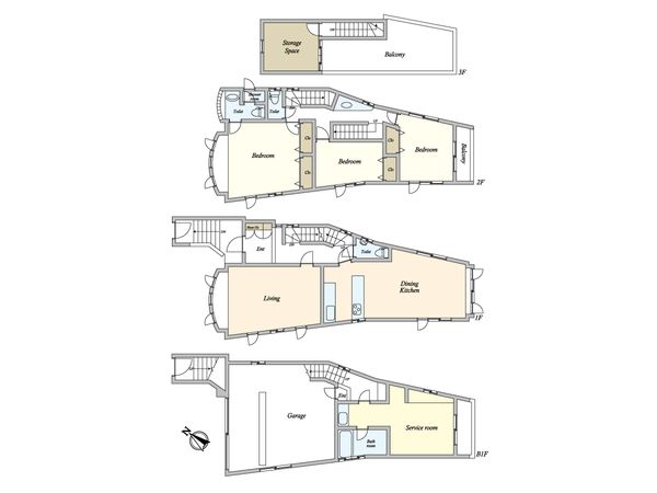 渋谷区南平台町 戸建 間取図(平面図)