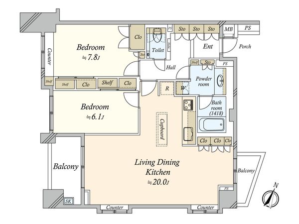 グラーサ渋谷松濤 間取図(平面図) グラーサ渋谷松濤 間取図(平面図)